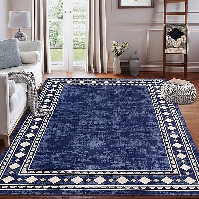 Modern Solid Color Area Rug Minimalist Machine Washable Non Slip Low ...