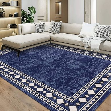 Modern Solid Color Area Rug Minimalist Machine Washable Non Slip Low ...