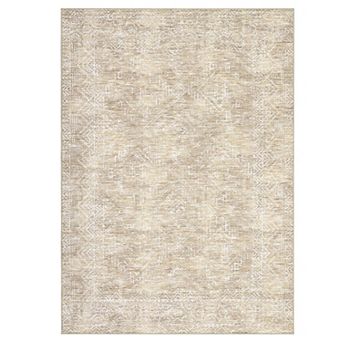 Modern Retro Geometric Pattern Area Rug for Bedroom Non Slip Low Pile Washable Rug for Laundry