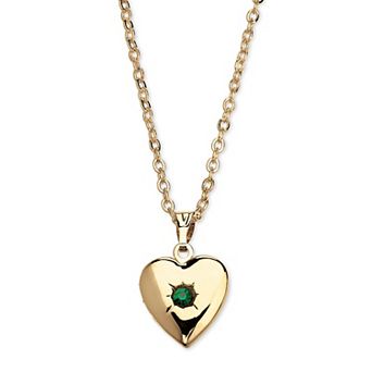 PalmBeach Jewelry Simulated Birthstone Goldtone Locket with Chain 18"