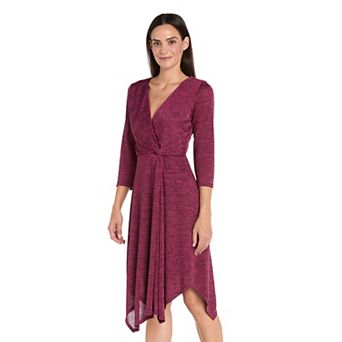 Petite R&M Richards Short Textured Wrap Dress