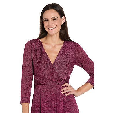 Petite R&M Richards Short Textured Wrap Dress