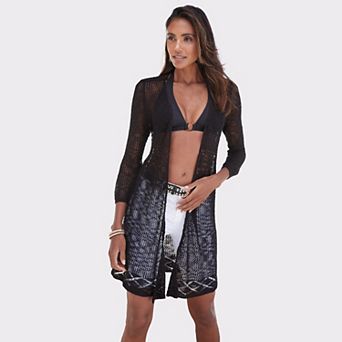 Lascana Women's 3/4 Sleeve Open Knit Cardigan