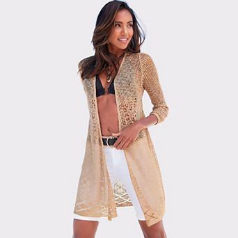 Lascana Women's 3/4 Sleeve Open Knit Cardigan