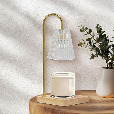 Belle Maison Ribbed Glass Candle Warmer Lamp