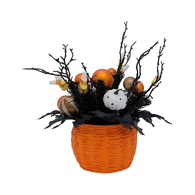 Celebrate Together™ Halloween Wicker Jack O Lantern Botanical Arrangement