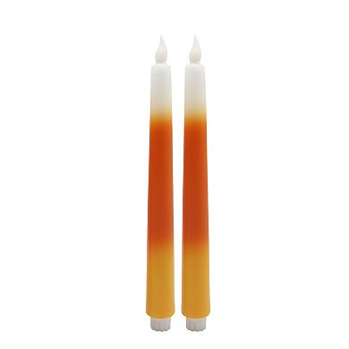 Celebrate Together™ Halloween Candy Corn 2-Piece LED Taper Candle Set