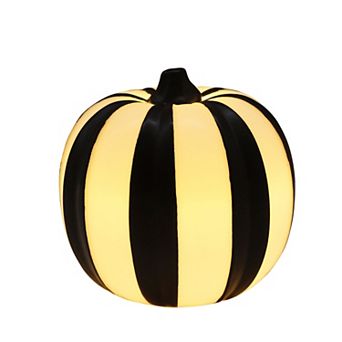 Celebrate Together™ Halloween Black & White Stripe Pumpkin LED Candle