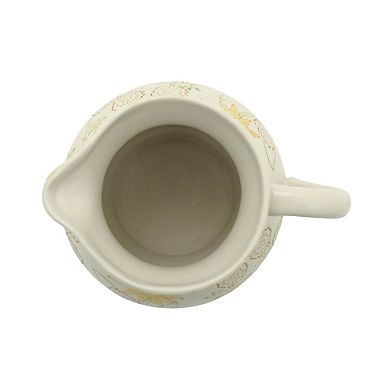 Everyday Decor Sunflower Stamped Ceramic Pitcher Table Decor