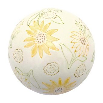 Everyday Decor Sunflower Stamped Ceramic Orb Table Decor