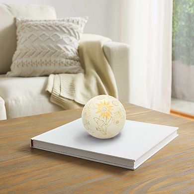 Everyday Decor Sunflower Stamped Ceramic Orb Table Decor