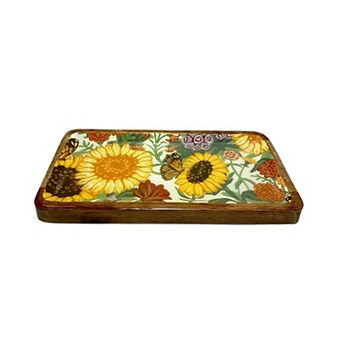 Sonoma Goods For Life® Sunflower Print Wood Tray Table Decor