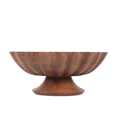 Sonoma Goods For Life® Fluted Pedestal Wood Bowl
