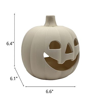 Celebrate Together™ Halloween White Terracotta Jack O' Lantern Decor