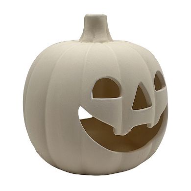 Celebrate Together™ Halloween White Terracotta Jack O' Lantern Decor