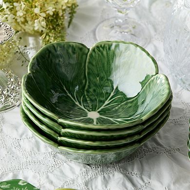 Certified International Le Jardin 4-Piece Cabbage Cereal Bowl Set