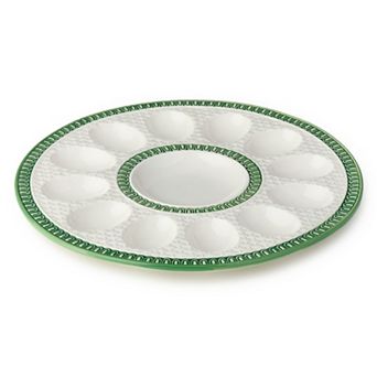 Certified International Le Jardin Embossed Rattan Egg Serving Plate