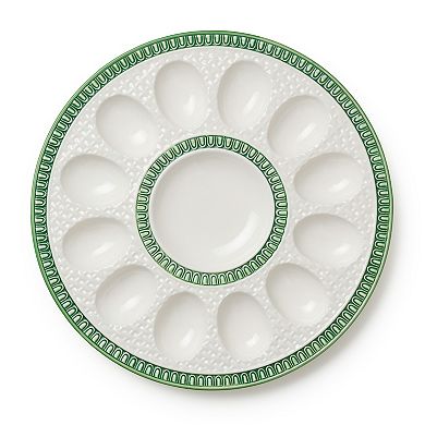 Certified International Le Jardin Embossed Rattan Egg Serving Plate