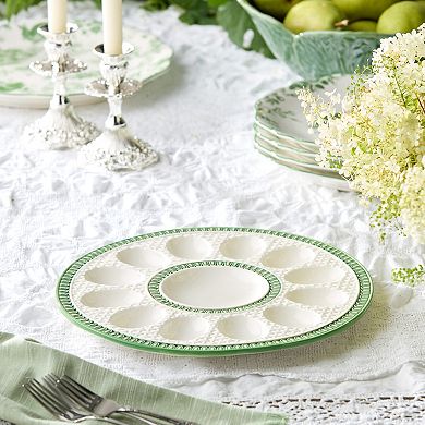 Certified International Le Jardin Embossed Rattan Egg Serving Plate