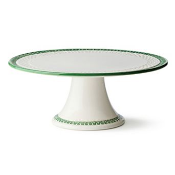 Certified International Le Jardin Embossed Rattan Footed Cake Plate