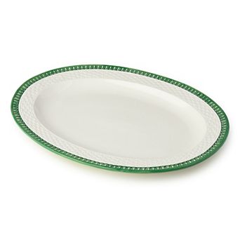 Certified International Le Jardin Embossed Rattan Oval Platter