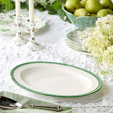 Certified International Le Jardin Embossed Rattan Oval Platter