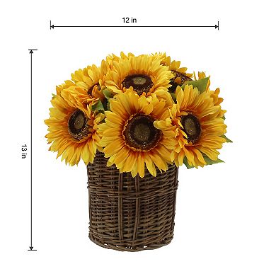 Sonoma Goods For Life® Artificial Sunflowers in Wicker Basket