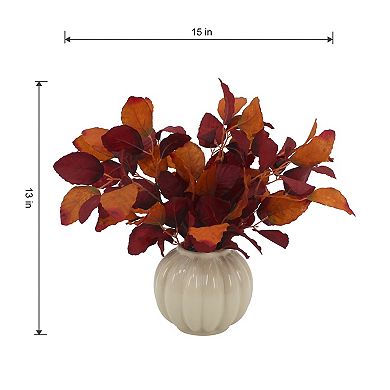 Sonoma Goods For Life® Artificial Fall Foliage in Fluted Ceramic Vase