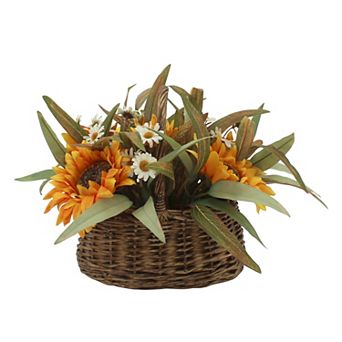 Sonoma Goods For Life® Artificial Sunflower Round Tabletop Basket Table Decor