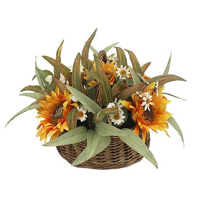 Sonoma Goods For Life® Artificial Sunflower Round Tabletop Basket Table Decor