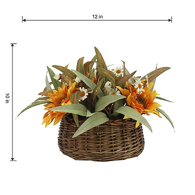 Sonoma Goods For Life® Artificial Sunflower Round Tabletop Basket Table Decor