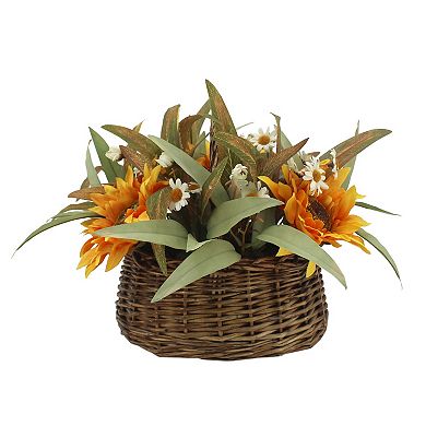 Sonoma Goods For Life® Artificial Sunflower Round Tabletop Basket Table Decor