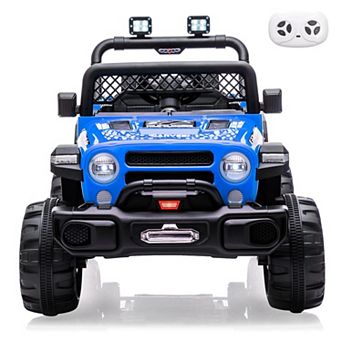 12V Kids Electric Ride on Truck，Parent Remote Control Car for Kids, Features 3 Speeds to 6MPH