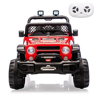 12V Kids Electric Ride on Truck，Parent Remote Control Car for Kids, Features 3 Speeds to 6MPH
