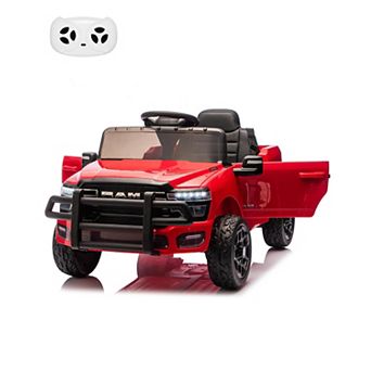 Licensed RAM 12V Electric Ride On Truck Car w/Remote Control, Electric Pickup Car for Toddlers