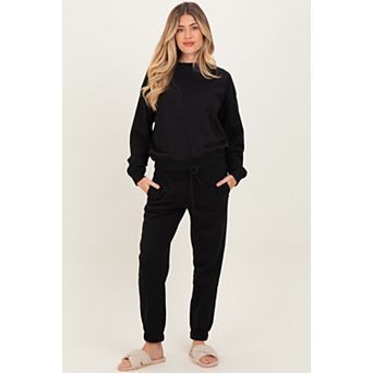 Maternity Fleece Long Sleeve Pullover & Jogger Set