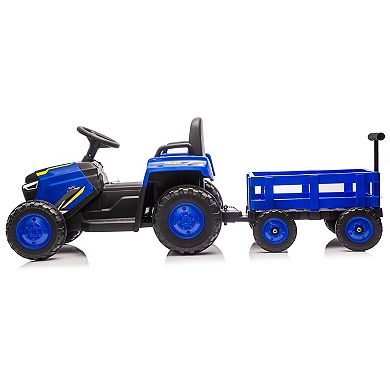 Toddlers Ride on 12V Electric Tractor with Detachable Garden Cart