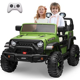 2 Seater Ride On Car, 24V 2x200W Battery Powered Electric Vehicles w/ 20" Wide Adjustable Seat