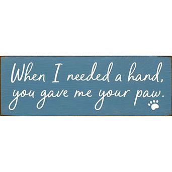 Dog Lover Wood Sign Paw Quote 3.5x10 Inch Rustic Farmhouse Wall or Shelf Decor