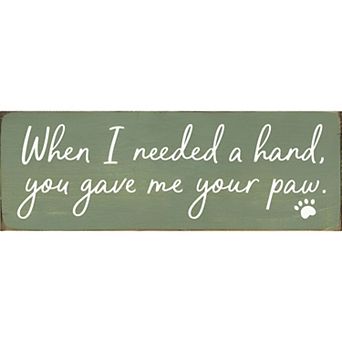 Dog Lover Wood Sign Paw Quote 3.5x10 Inch Rustic Farmhouse Wall or Shelf Decor