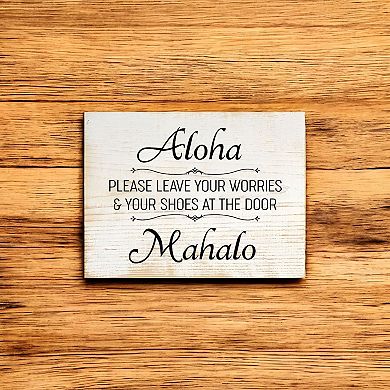 Aloha Wood Wall Sign 9x12 Knotty Pine Rustic Entryway Decor for Porch or Mudroom