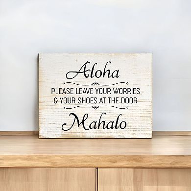 Aloha Wood Wall Sign 9x12 Knotty Pine Rustic Entryway Decor for Porch or Mudroom