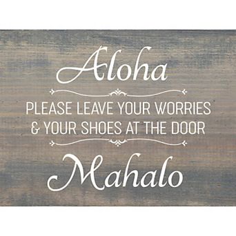 Aloha Wood Wall Sign 9x12 Knotty Pine Rustic Entryway Decor for Porch or Mudroom
