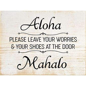 Aloha Wood Wall Sign 9x12 Knotty Pine Rustic Entryway Decor for Porch or Mudroom