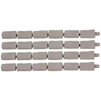 Cobble Stone Landscape Edging Set 4-Pack PE Plastic Panels for Garden Beds Walkways or Pool Edges