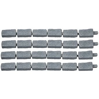 Cobble Stone Landscape Edging Set 4-Pack PE Plastic Panels for Garden Beds Walkways or Pool Edges