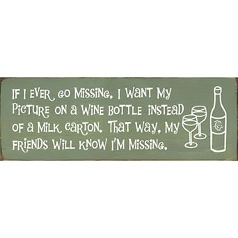 Decorative Wood Sign with Funny Wine Quote for Bar or Kitchen
