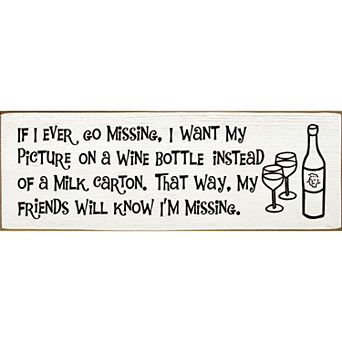 Decorative Wood Sign with Funny Wine Quote for Bar or Kitchen