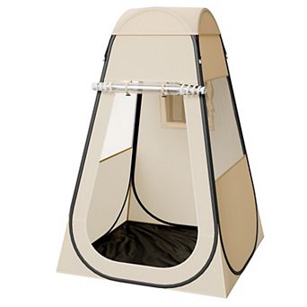 Clear Pop Up Sports Tent for Outdoor Games, Cold Weather Spectator Shelter with Carry Bag - Beige