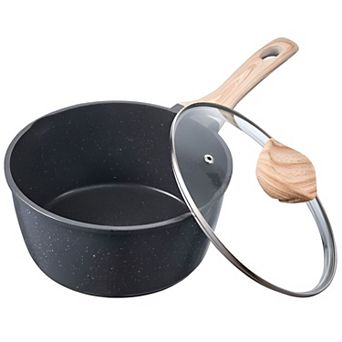 Aluminum Saucepan Nonstick with Detachable Handle and Tempered Glass Lid - 1 pc